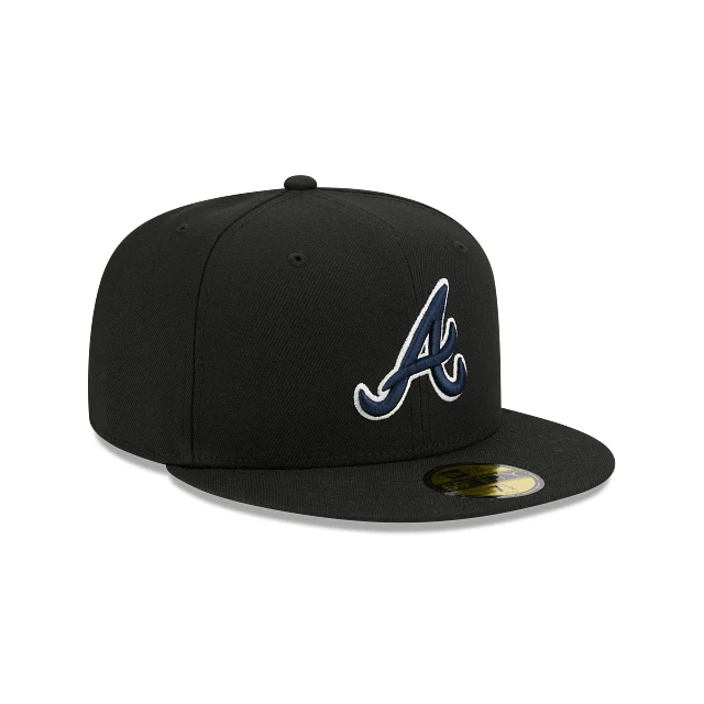 Adult Atlanta Braves New Era Black/Team Basic 59FIFTY Fitted Hat - Men's