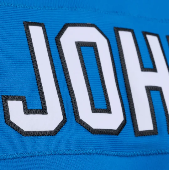 Adult Calvin Johnson Detroit Lions Blue 2007 Mitchell & Ness Throwback Jersey - Men's - Image 6