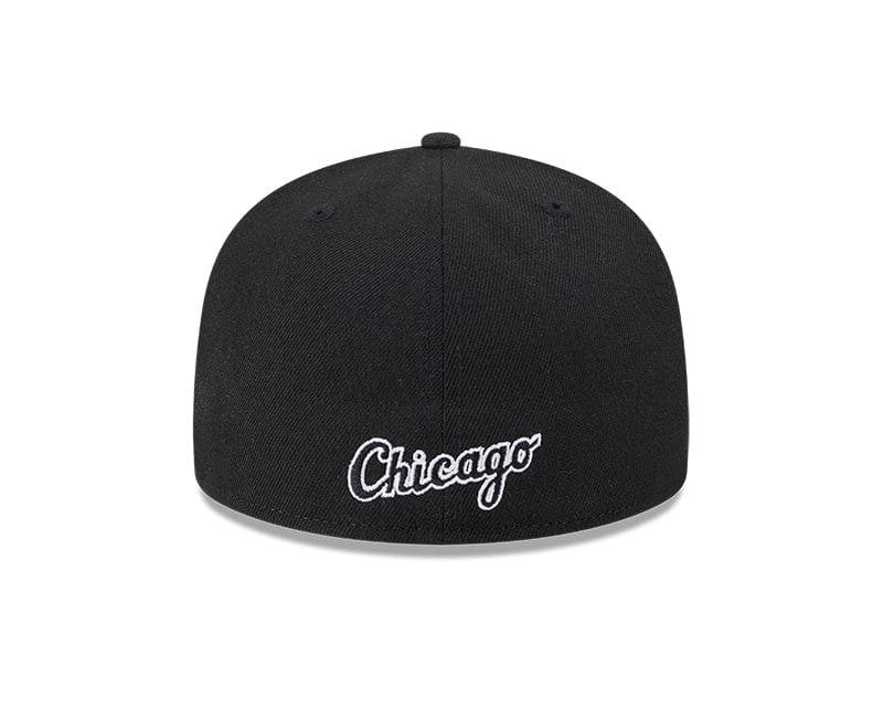 Adult Chicago White Sox New Era Black Overlap 59FIFTY Fitted Hat - Men's - Image 2