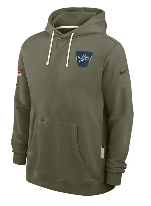Adult Detroit Lions Nike Olive 2025 Salute to Service Sideline Hooded Sweatshirt - Men's - Image 3