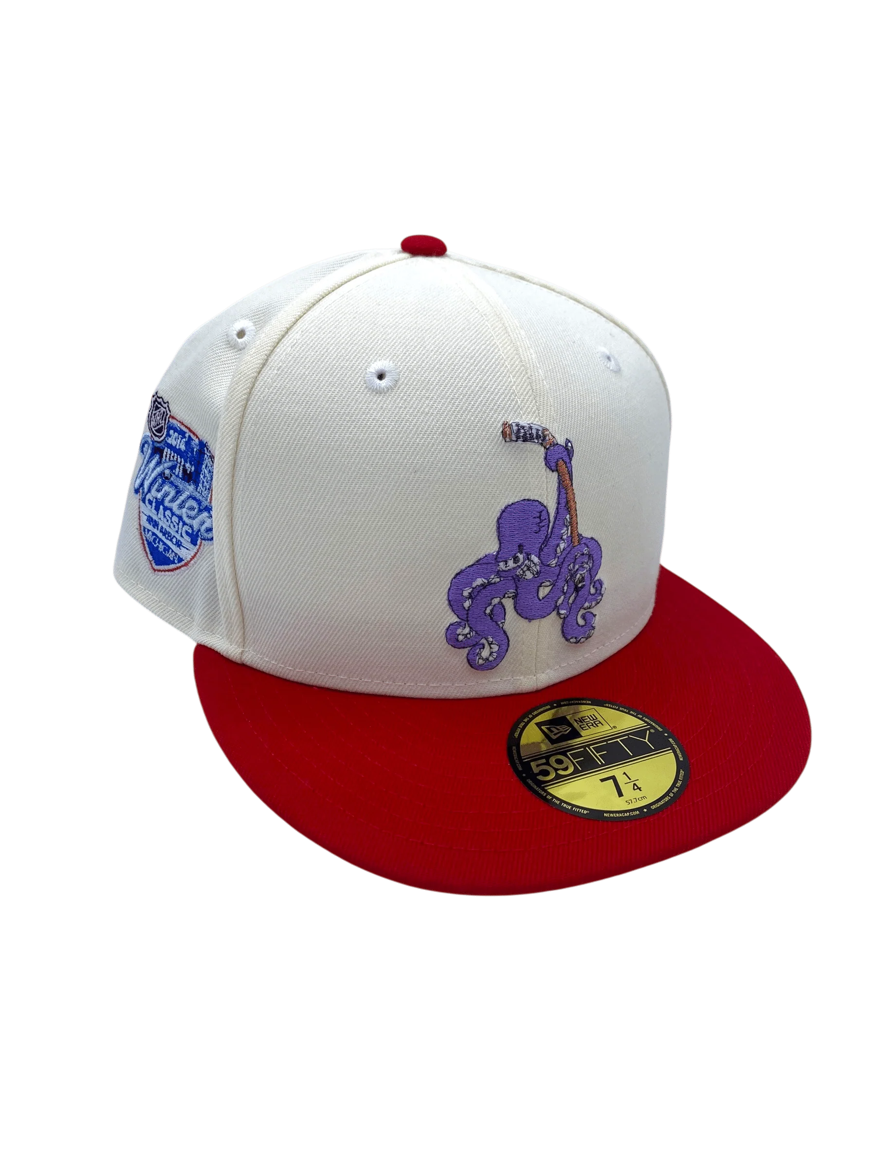 Adult Detroit Red Wings New Era Chrome Al Custom Side Patch 59FIFTY Fitted Hat - Men's