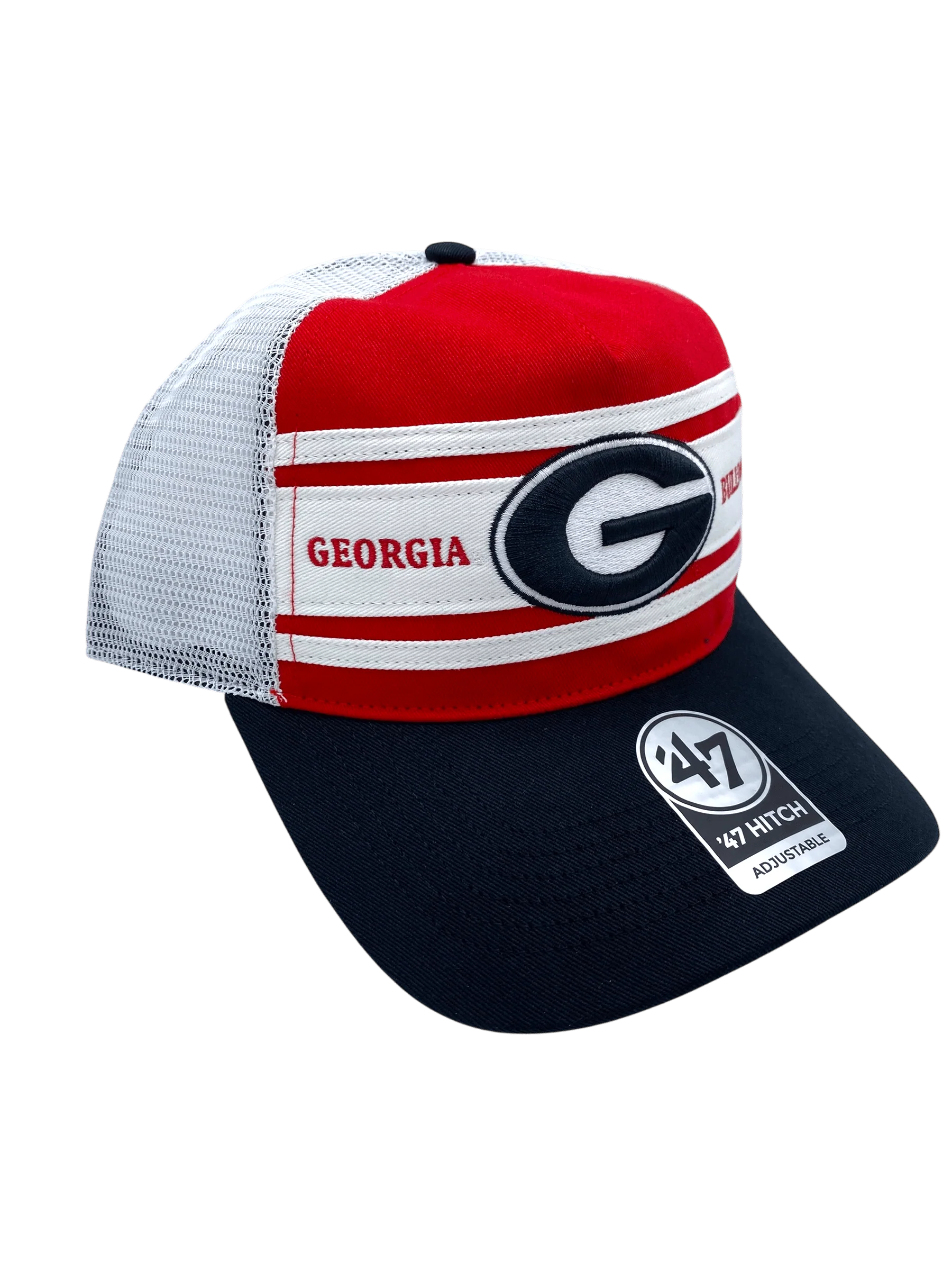 Adult Georgia Bulldogs '47 Red/Black Stripe Mesh Hitch Adjustable Snapback Hat - Men's - Image 5
