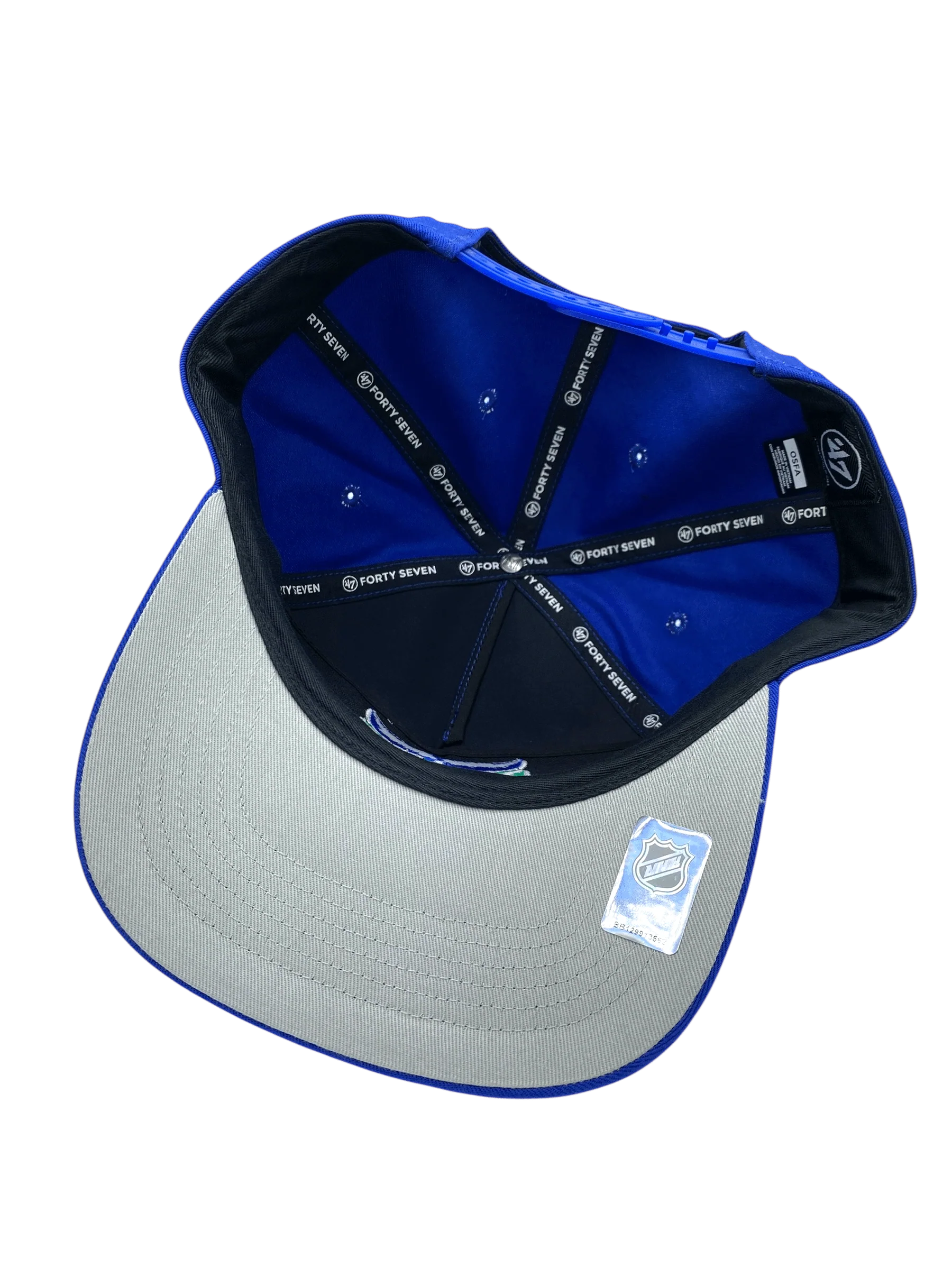 Adult Hartford Whalers '47 Blue Team Logo Hitch Adjustable Snapback Hat - Men's - Image 2