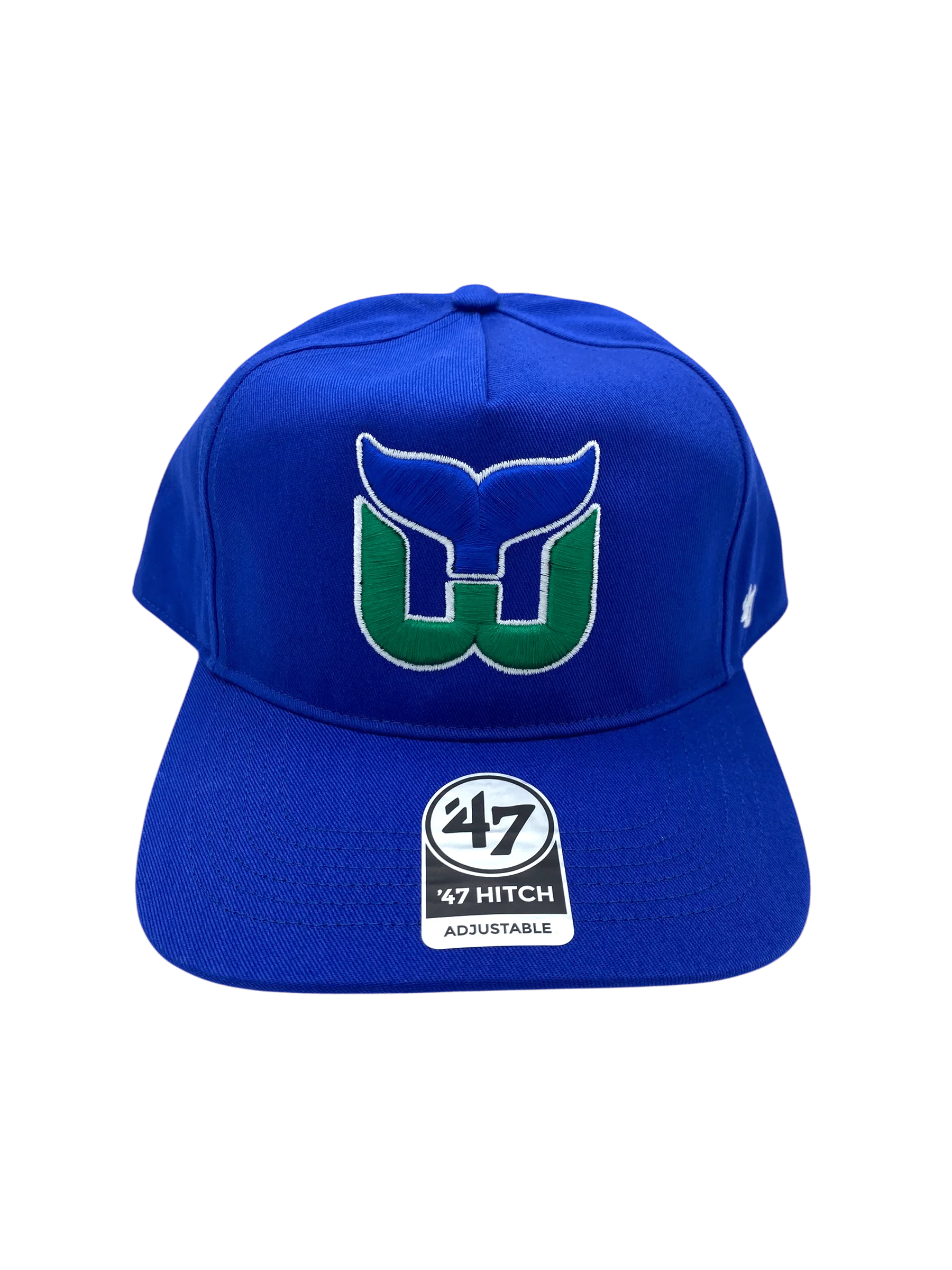 Adult Hartford Whalers '47 Blue Team Logo Hitch Adjustable Snapback Hat - Men's - Image 3
