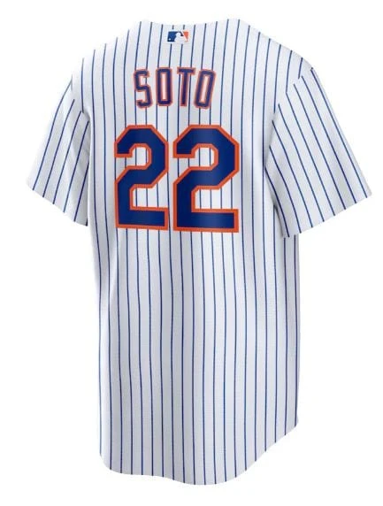 Adult Juan Soto New York Mets Nike White Pinstripe Replica Player Jersey - Men's - Image 3