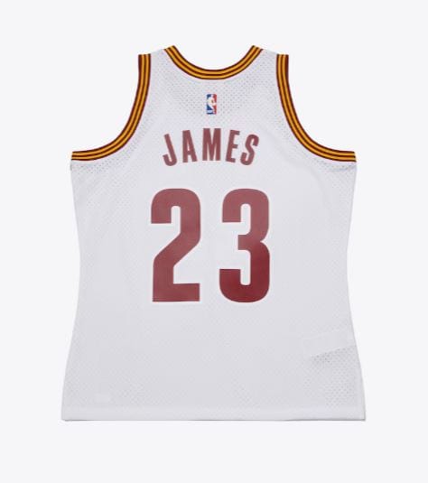 Adult LeBron James Cleveland Cavaliers Mitchell & Ness White 2015-16 Throwback Swingman Jersey - Men's - Image 2