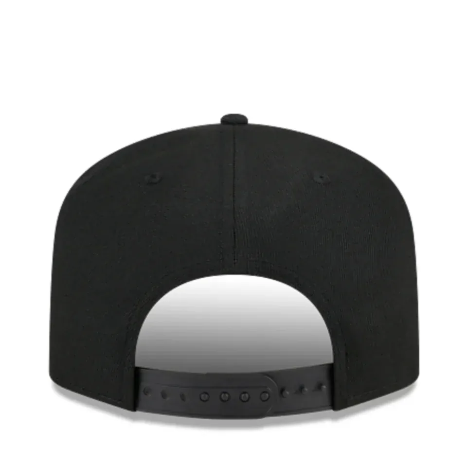 Adult Los Angeles Dodgers LA 9FIFTY A-Frame Curved Black on Black Snapback Hat - Men's - Image 2