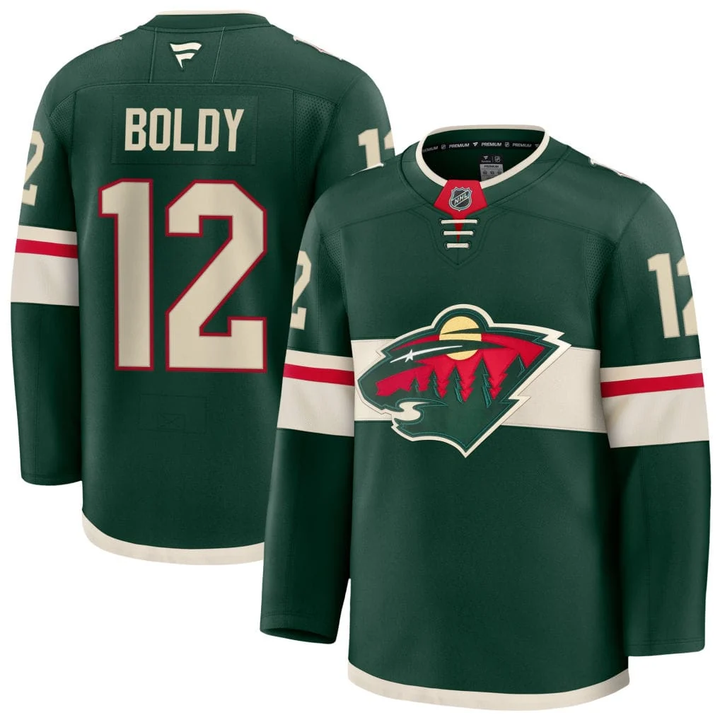 Adult Matt Boldy Minnesota Wild Fanatics Green Premium Official NHL Home Authentic Player Jersey - Men's