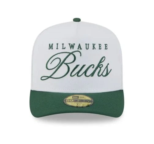 Adult Milwaukee Bucks New Era White 2025 NBA Draft 59FIFTY A-Frame Fitted Hat - Men's - Image 5
