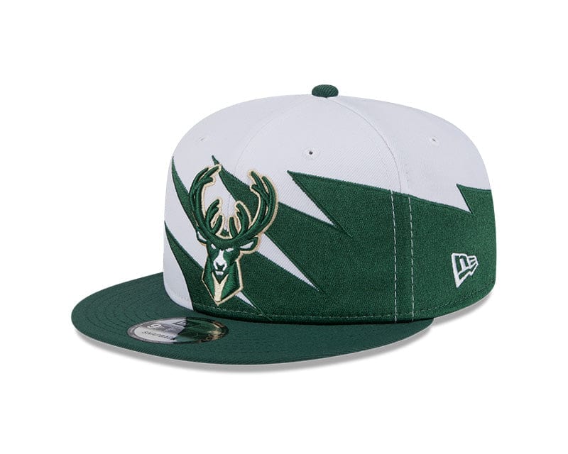 Adult Milwaukee Bucks New Era Green NBA Jagged 9FIFTY Snapback Hat - Men's