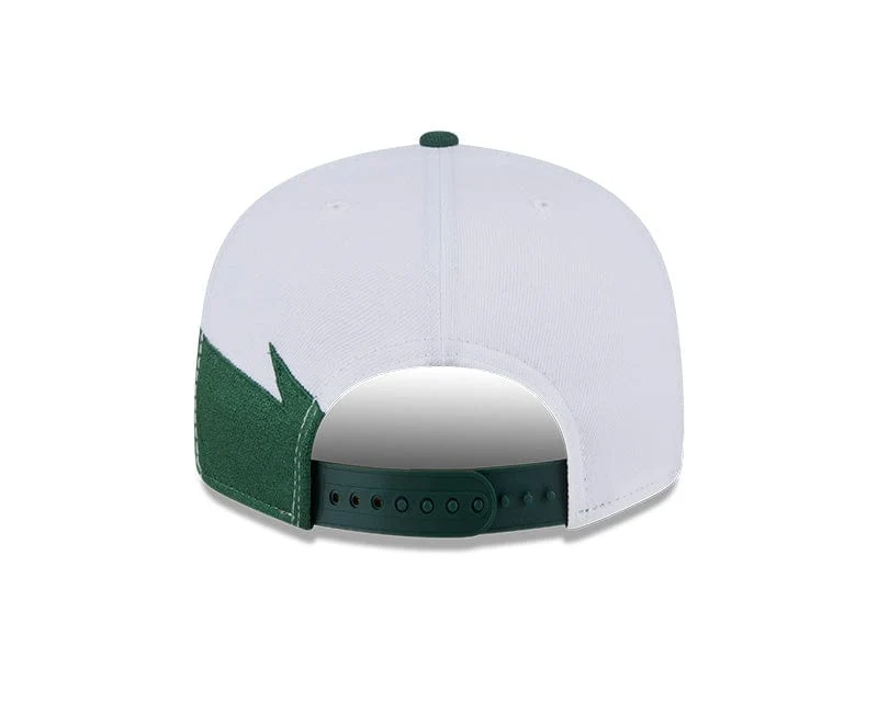 Adult Milwaukee Bucks New Era Green NBA Jagged 9FIFTY Snapback Hat - Men's - Image 2