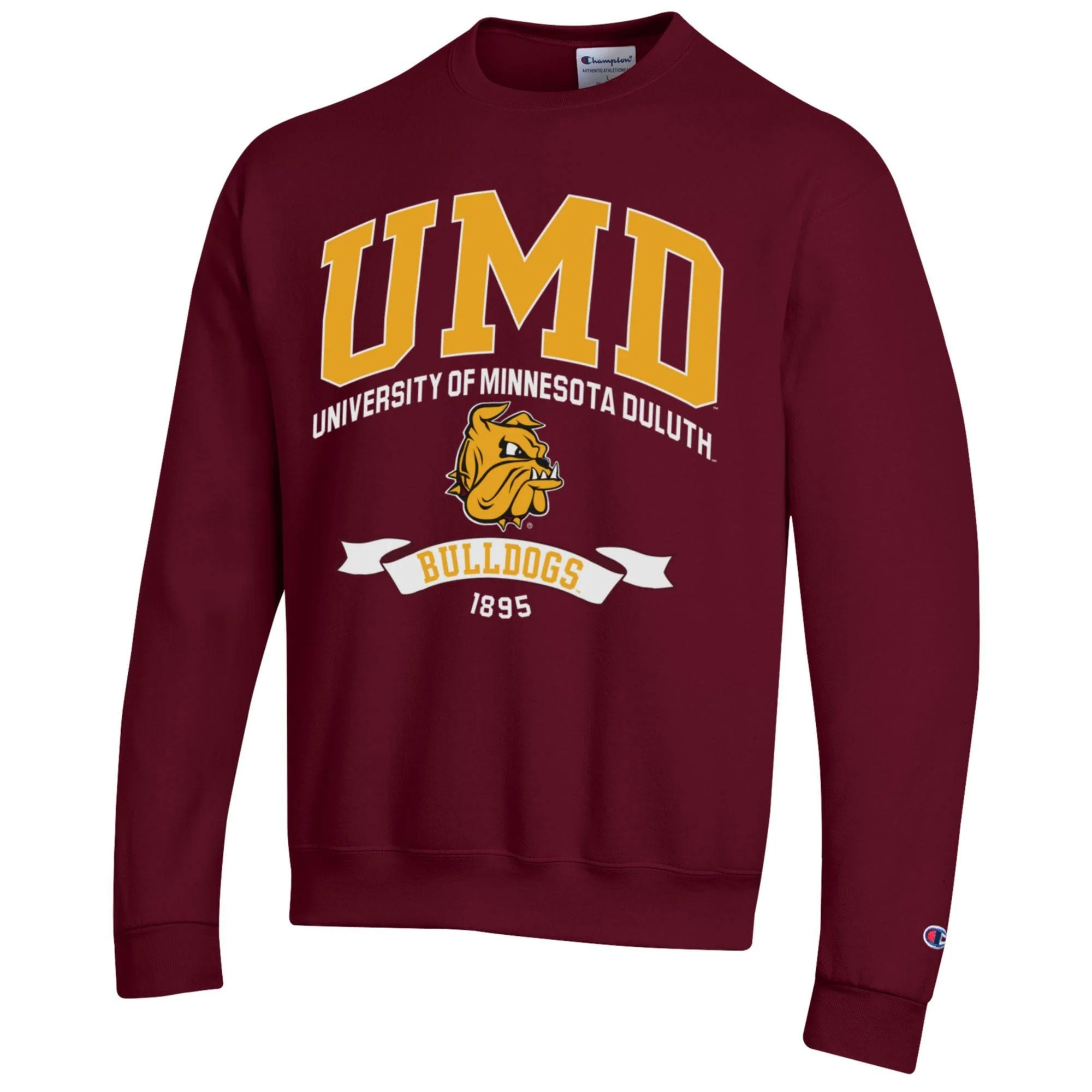 Adult Minnesota Duluth Bulldogs Champion Maroon Power Blend Crewneck Sweatshirt - Men's