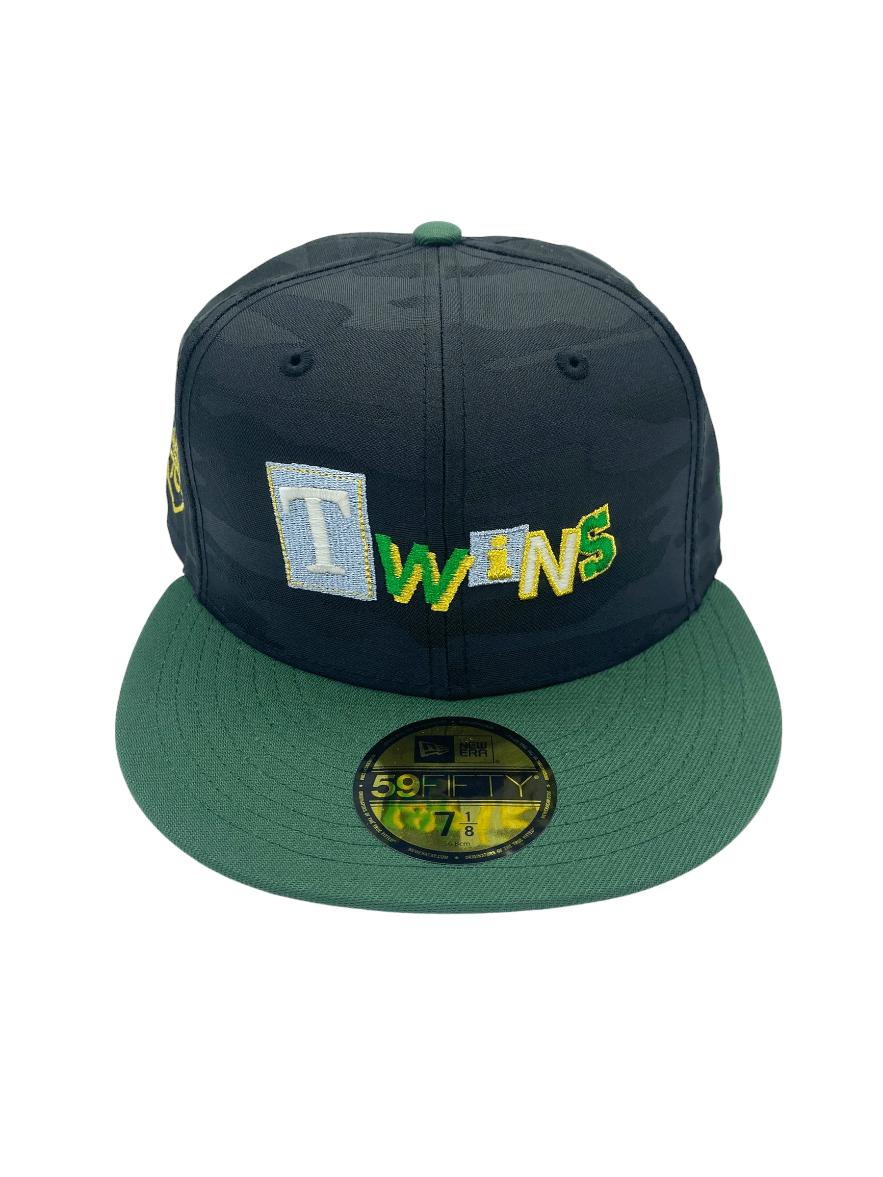 Adult Minnesota Twins New Era Ransom Note Black Tonal Camo Side Patch 59FIFTY Fitted Hat - Men's - Image 4