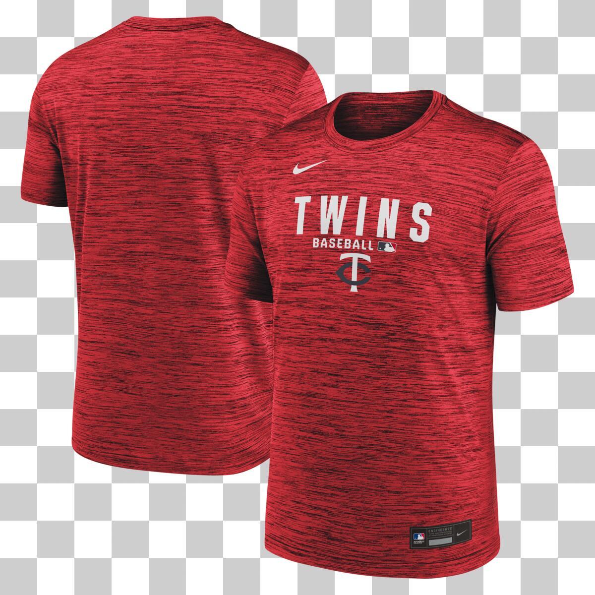 Adult Minnesota Twins Red Nike 2026 Authentic Collection Velocity T-Shirt - Men's