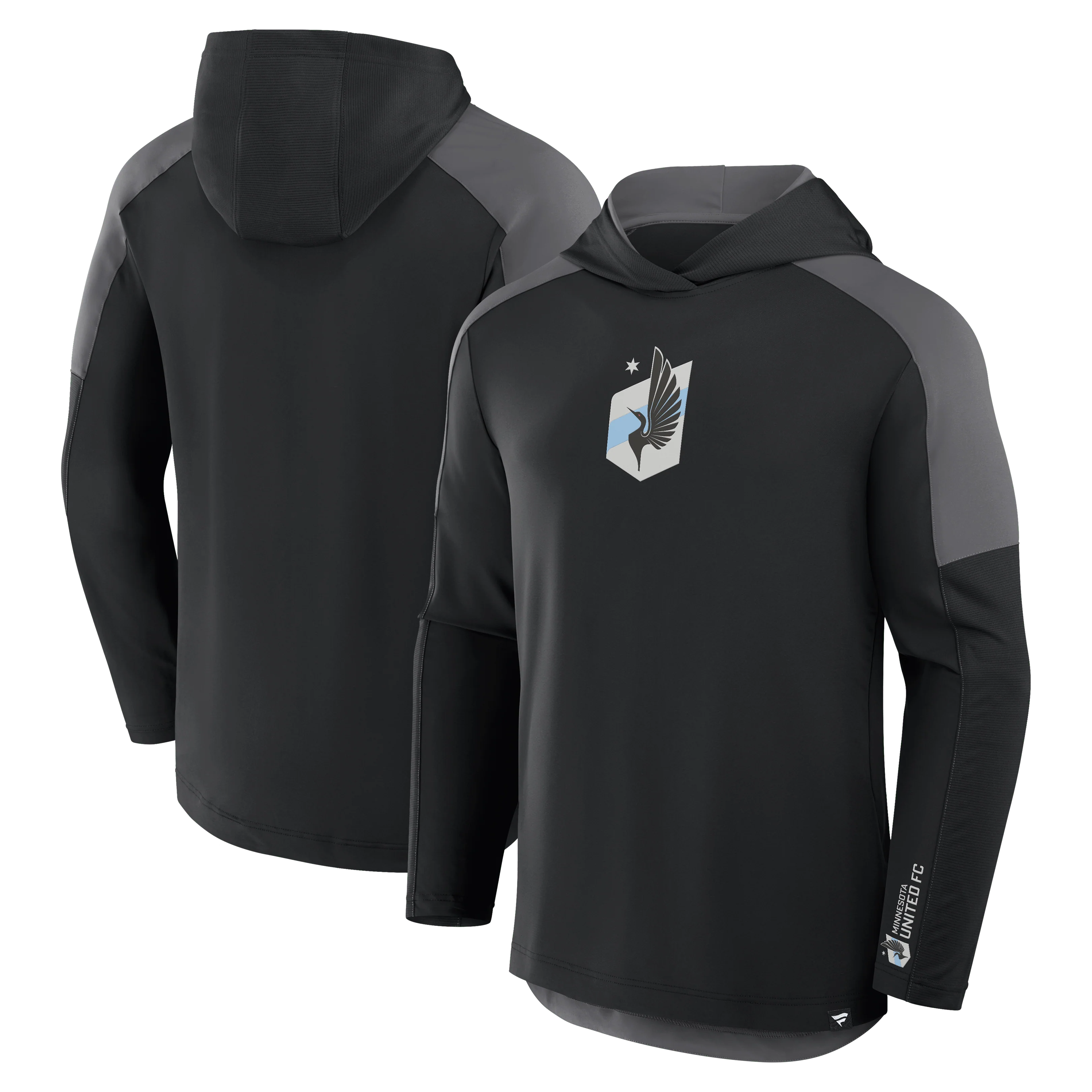 Adult Minnesota United FC Fanatics Black MLS Lightweight Pullover Hooded Sweatshirt - Men's