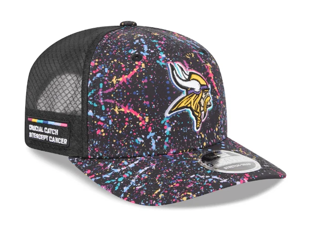 Adult Minnesota Vikings New Era Black 2025 NFL Crucial Catch 9SEVENTY Adjustable Hat - Men's