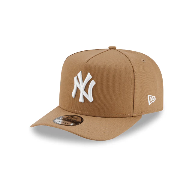 Adult New York Yankees New Era Khaki A-Frame 9FIFTY Adjustable Snapback Hat - Men's