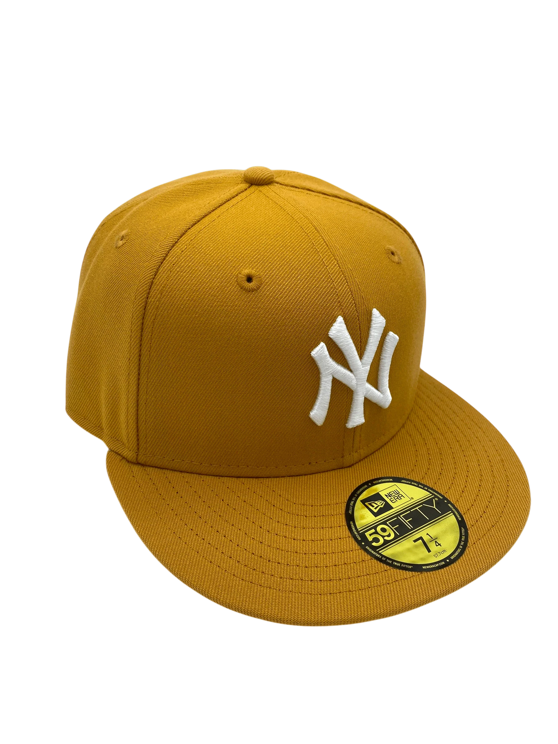 Adult New York Yankees New Era Tan/White Basic 59FIFTY Fitted Hat - Men's - Image 4