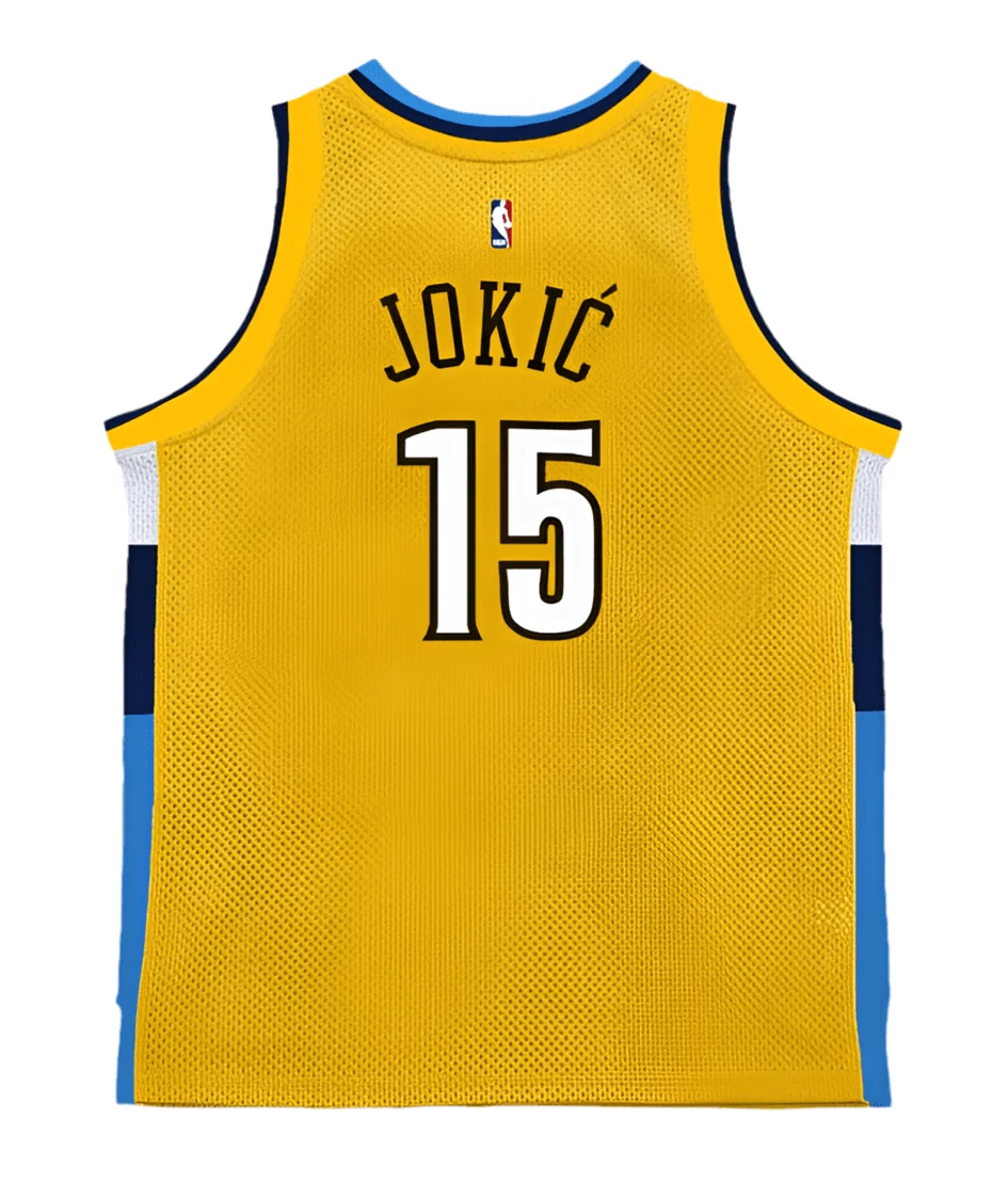 Adult Nikola Jokic Denver Nuggets Mitchell & Ness Yellow 2017 Throwback Swingman Jersey - Men's - Image 2