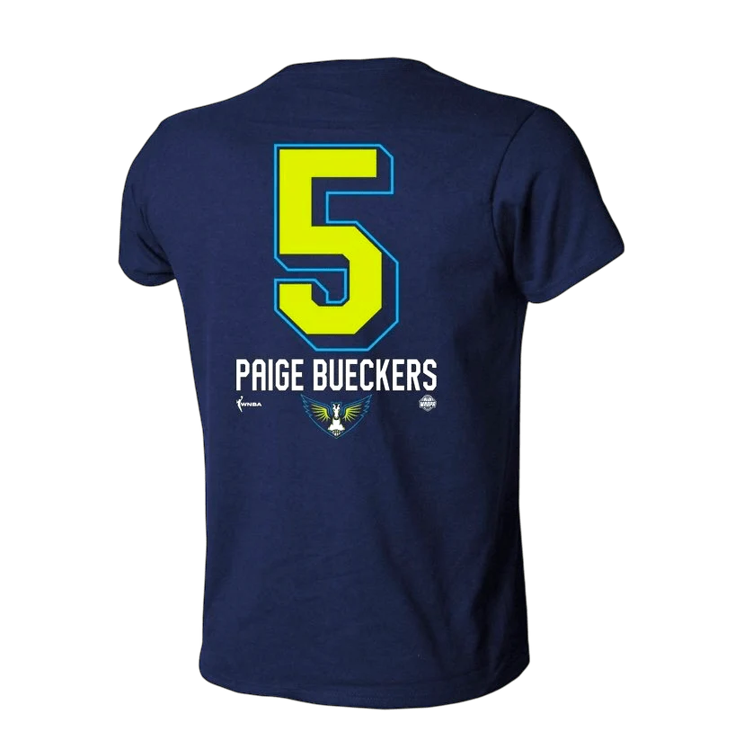 Adult Paige Bueckers Dallas Wings Dynasty WNBA Navy Name & Number Player T-Shirt - Men's