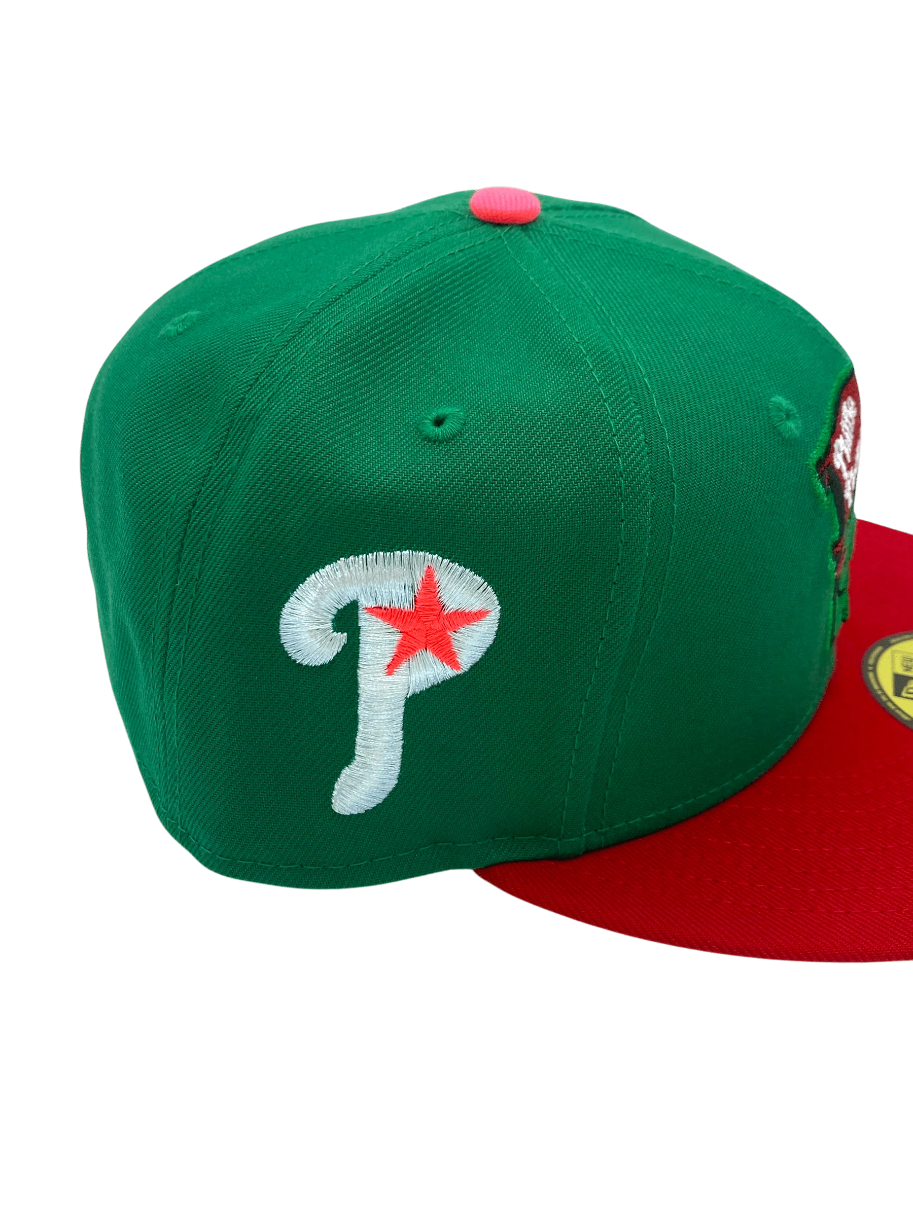 Adult Philadelphia Phillies New Era Green/Red The Phanatic Custom Side Patch 59FIFTY Fitted Hat - Men's - Image 2