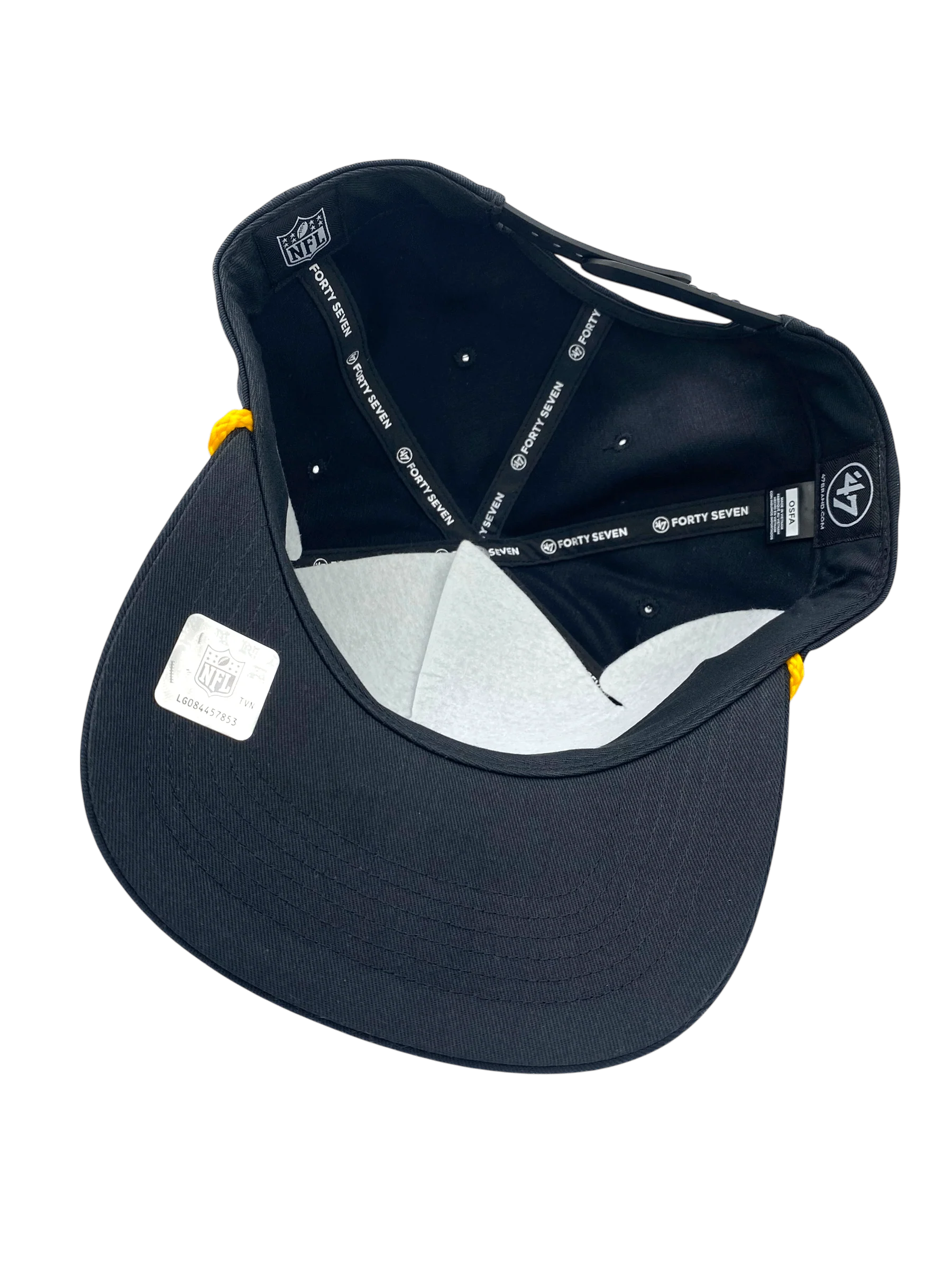 Adult Pittsburgh Steelers '47 Black Team Logo Rope Hitch Adjustable Snapback Hat - Men's - Image 2