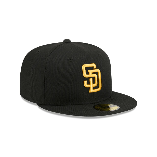 Adult San Diego Padres New Era Black/Team Basic 59FIFTY Fitted Hat - Men's