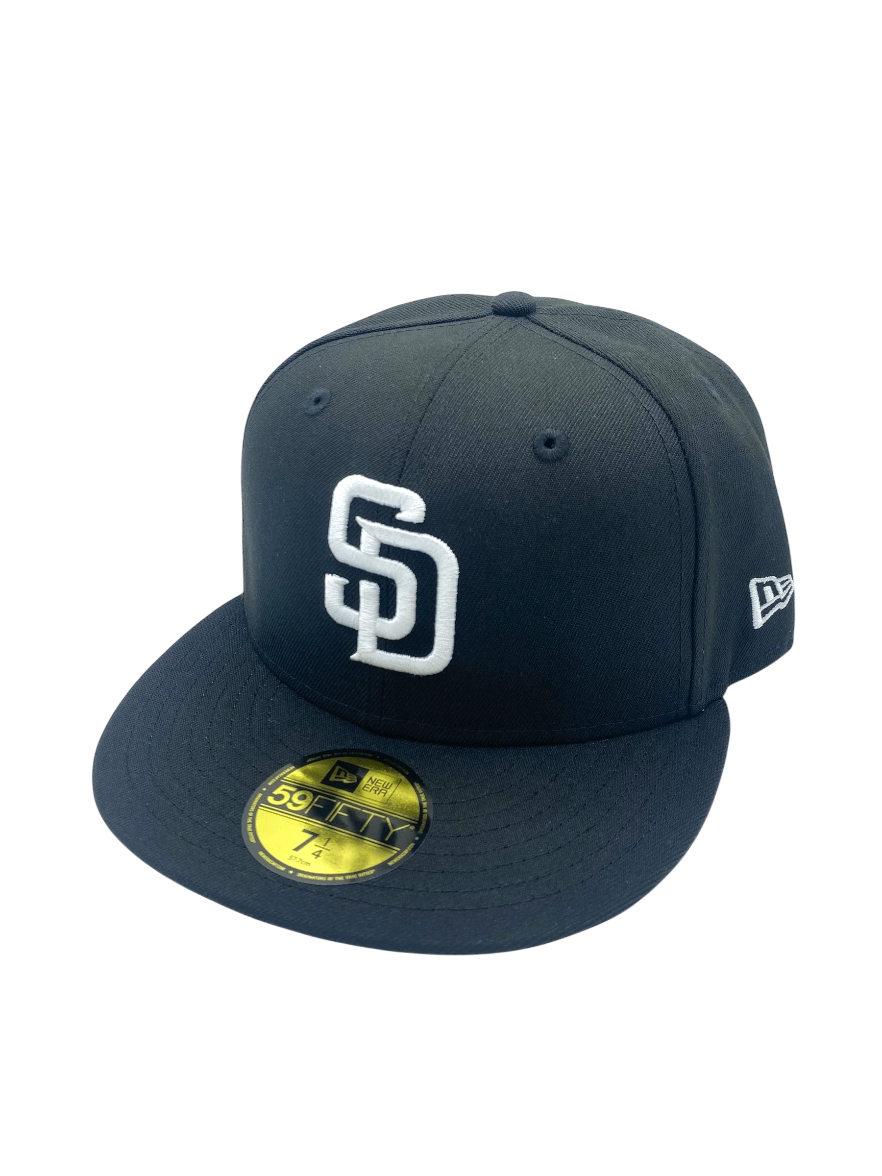 Adult San Diego Padres New Era Black/White Basic 59FIFTY Fitted Hat - Men's