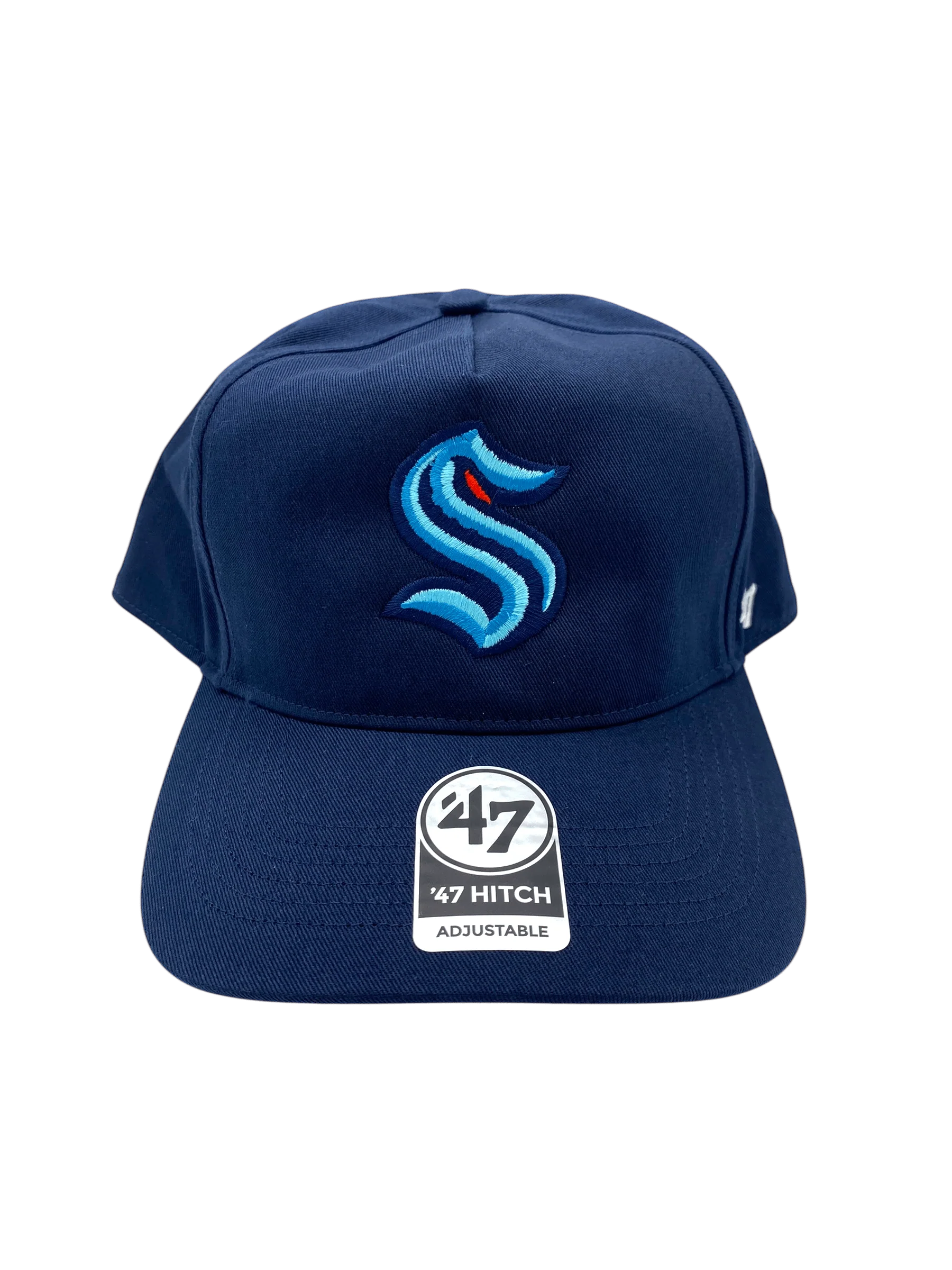 Adult Seattle Kraken '47 Navy Team Logo Hitch Adjustable Snapback Hat - Men's - Image 4