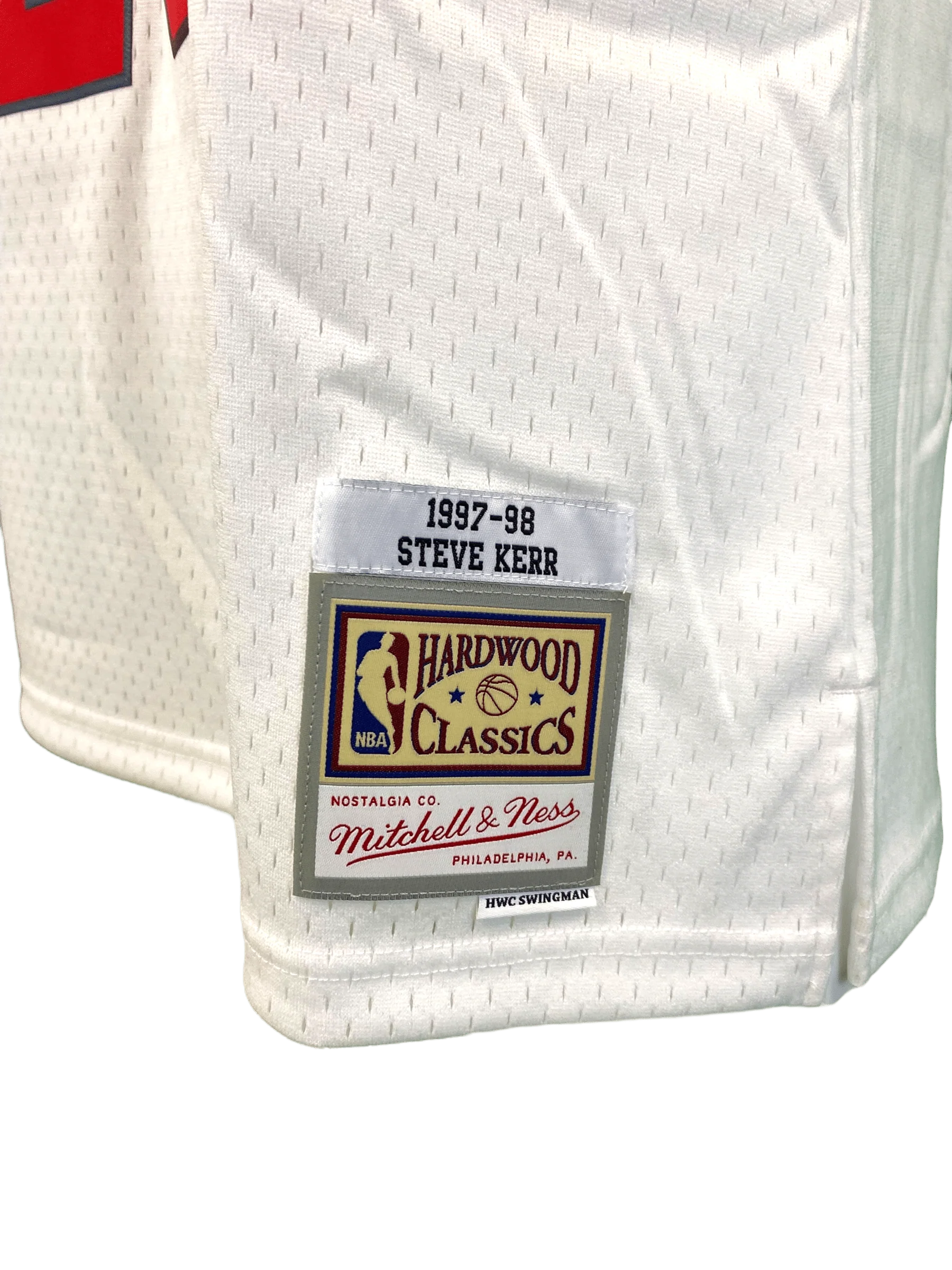 Adult Steve Kerr Chicago Bulls Mitchell & Ness White 1997 Throwback Swingman Jersey - Men's - Image 5