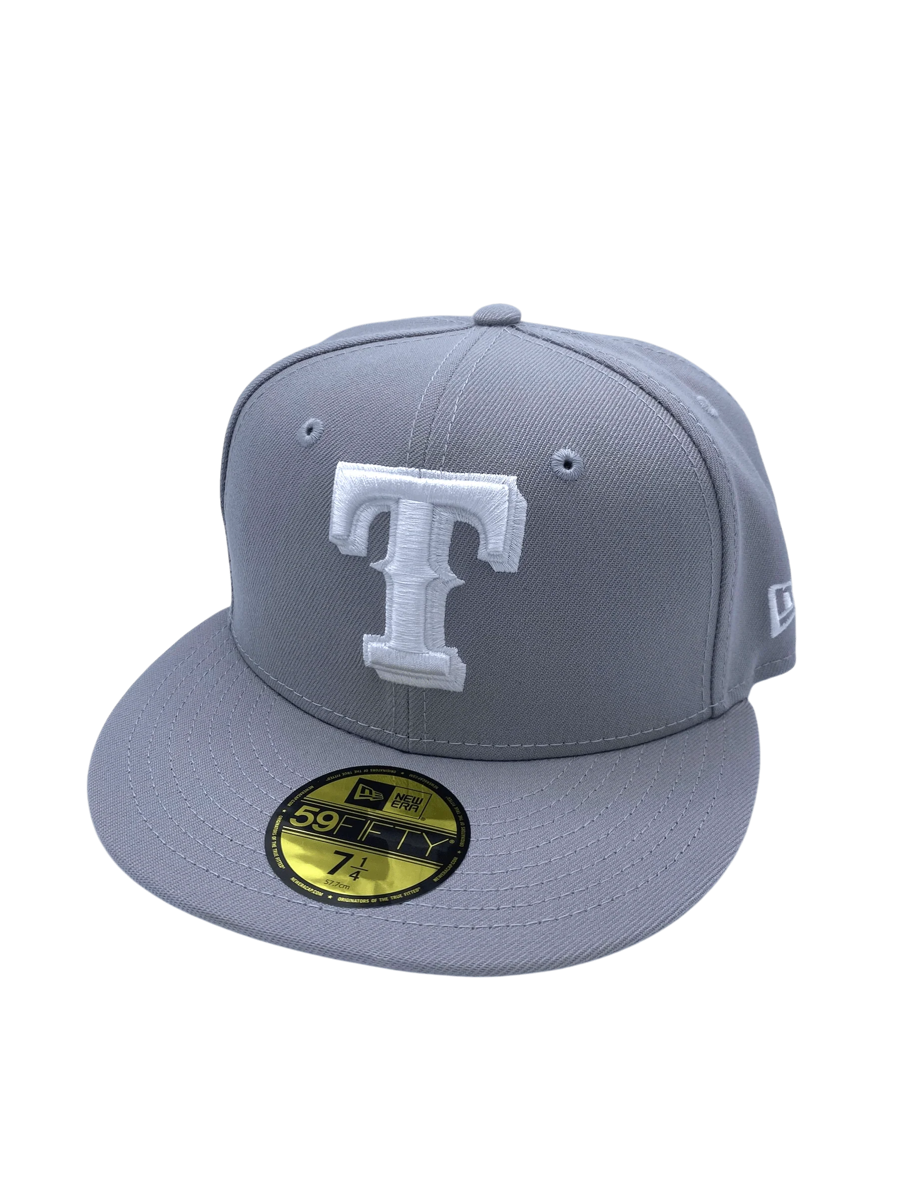 Adult Texas Rangers New Era Gray/White Basic 59FIFTY Fitted Hat - Men's