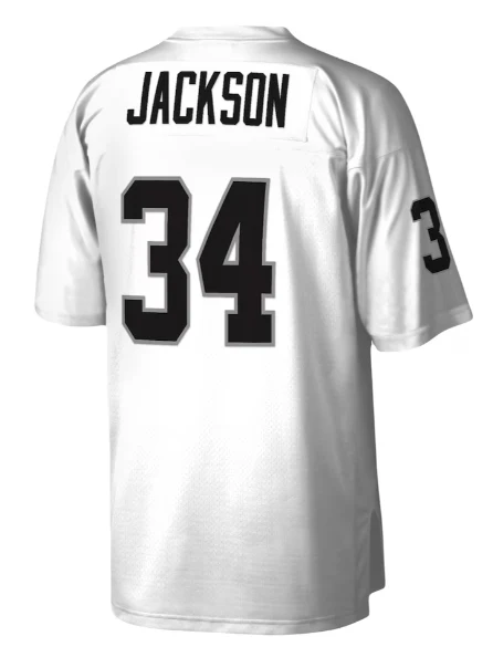 Adult Bo Jackson Los Angeles Raiders Mitchell & Ness NFL White Throwback Jersey - Men's - Image 2