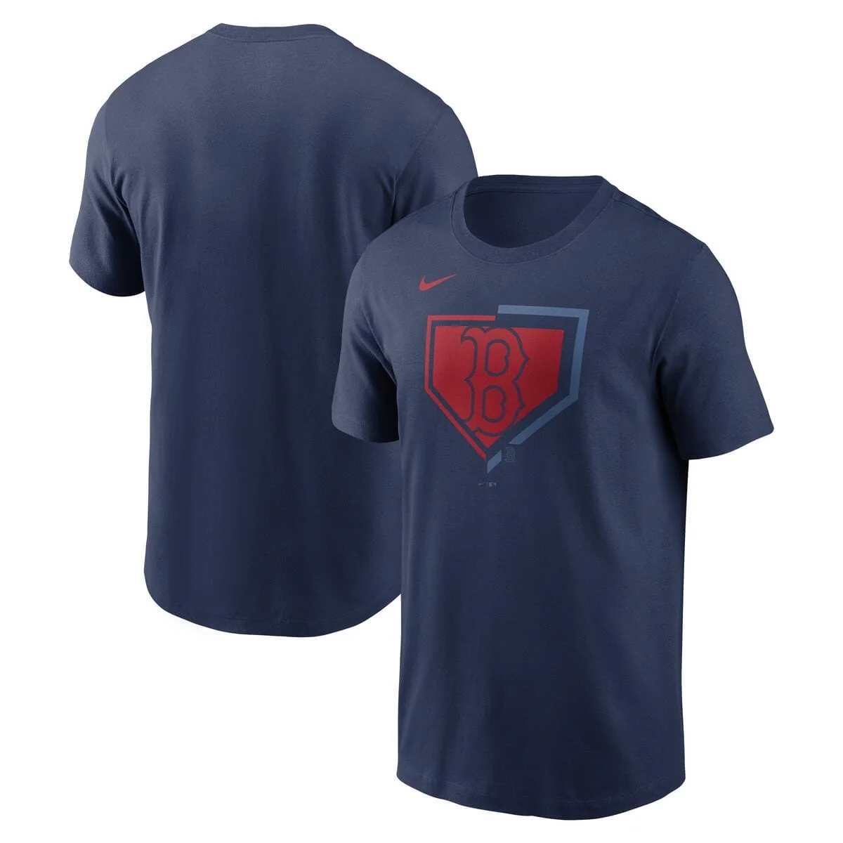 Boston Red Sox Navy Nike MLB Cotton Icon Home Plate Logo Short Sleeve T-Shirt - Men's - Image 3