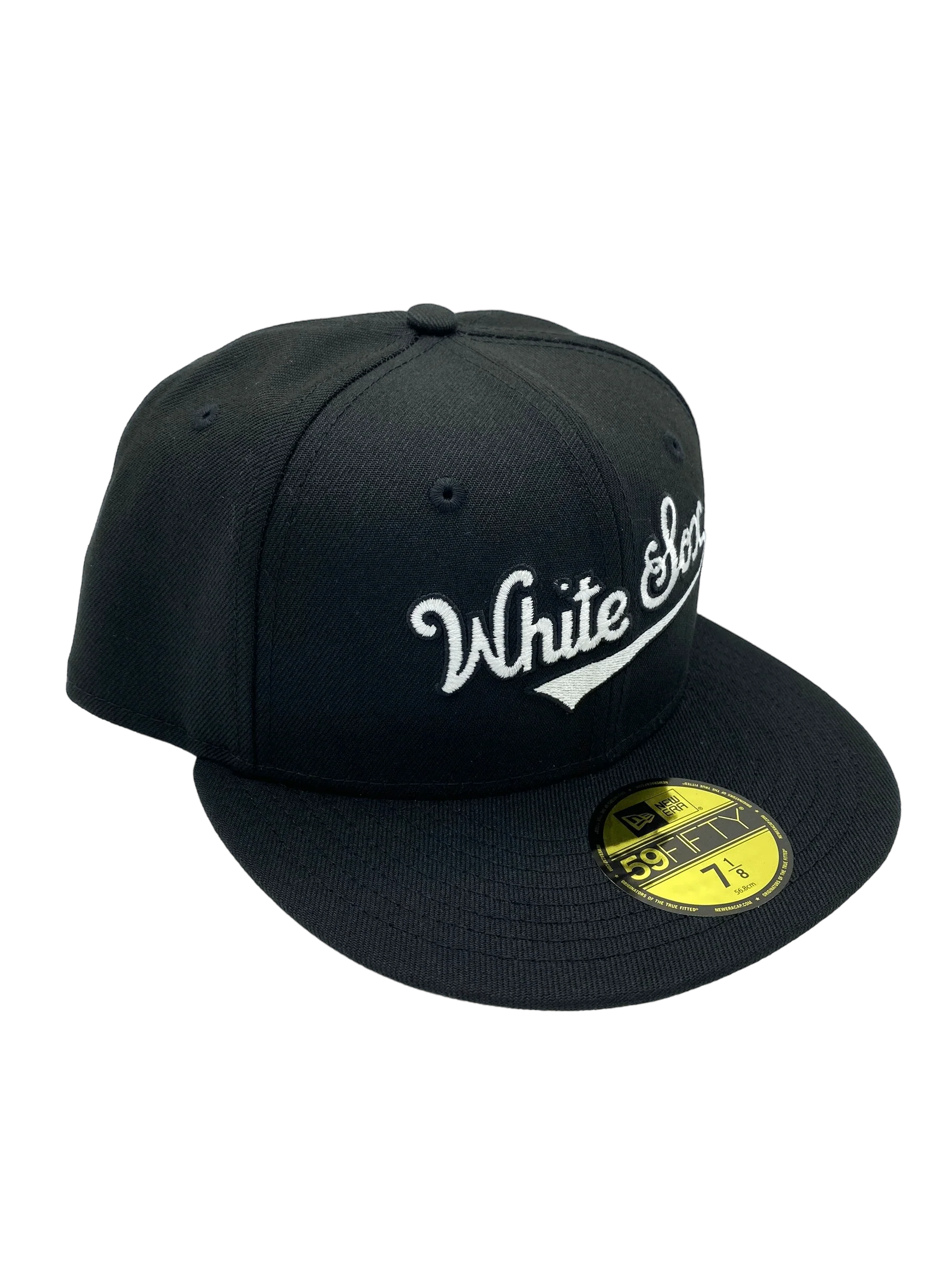 Adult Chicago White Sox New Era Black/White Scripts 59FIFTY Fitted Hat - Men's - Image 4