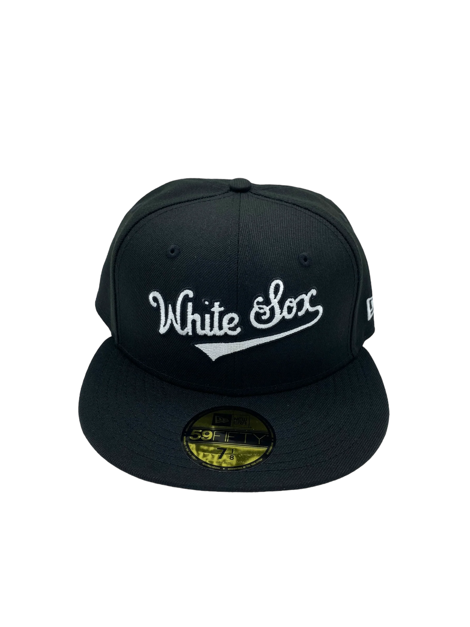 Adult Chicago White Sox New Era Black/White Scripts 59FIFTY Fitted Hat - Men's - Image 5