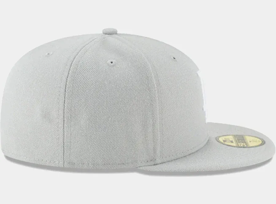 Adult Los Angeles Dodgers New Era Gray/White Basic 59FIFTY Fitted Hat - Men's - Image 3
