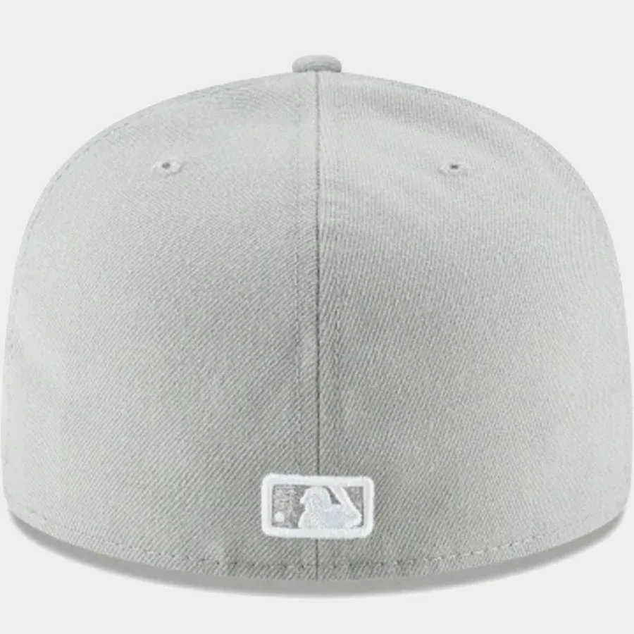 Adult Los Angeles Dodgers New Era Gray/White Basic 59FIFTY Fitted Hat - Men's - Image 4