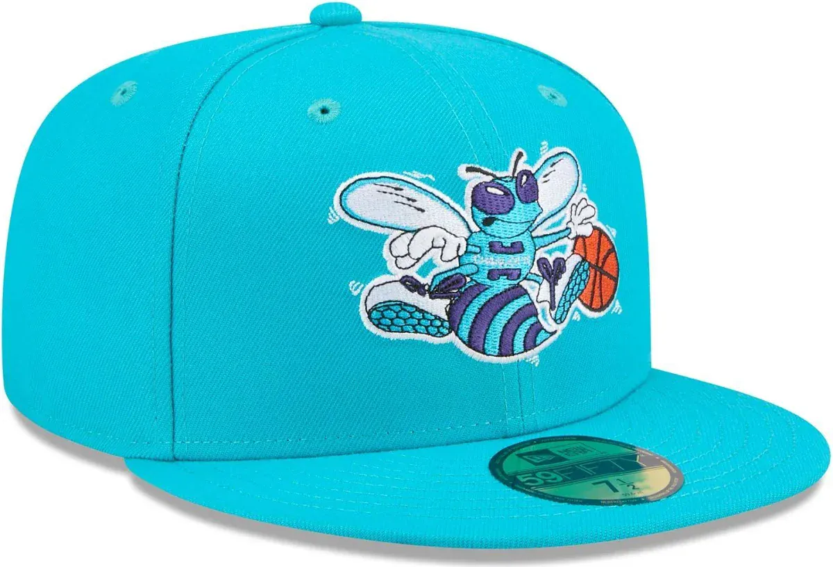 Adult Charlotte Hornets Teal Hardwood Classic Team Logo 59Fifty Fitted Hat - Men's - Image 3
