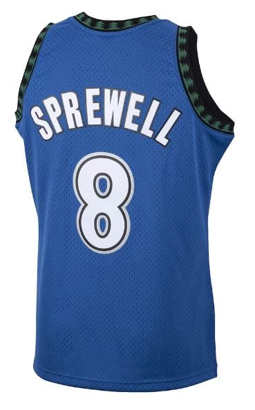 Adult Latrell Sprewell Minnesota Timberwolves 2001/02 Blue Mitchell & Ness Throwback Swingman Jersey - Men's - Image 2