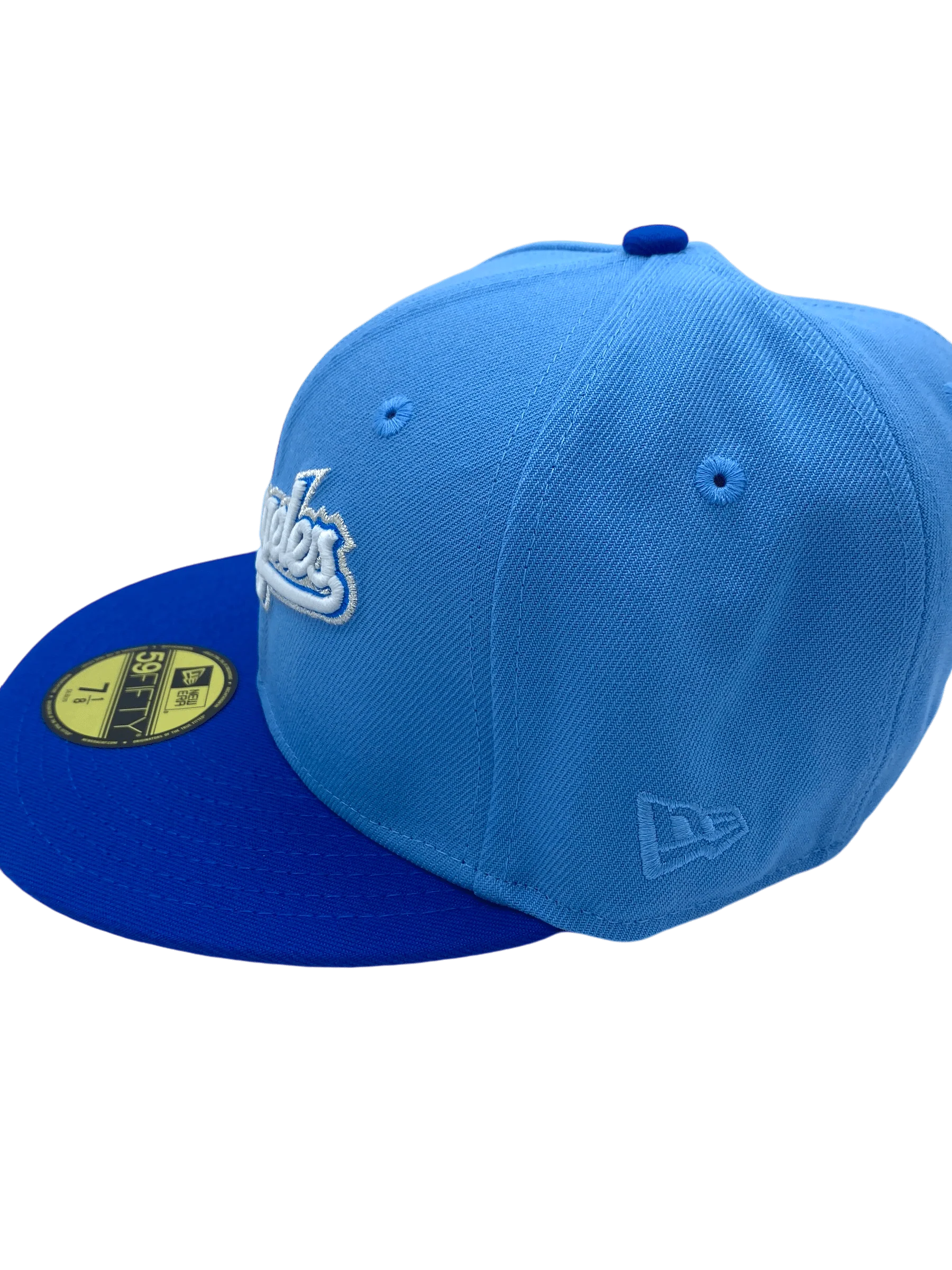 Adult Los Angeles Dodgers New Era Blue Custom 8.24 Side Patch 59FIFTY Fitted Hat - Men's - Image 6