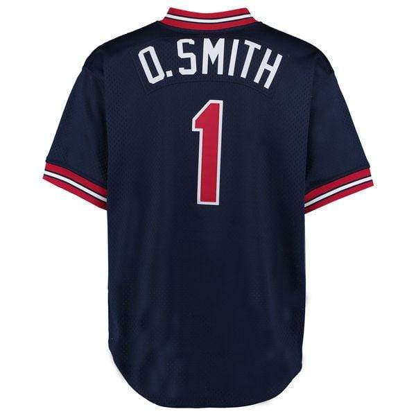 Adult Ozzie Smith St. Louis Cardinals Mitchell & Ness Navy Cooperstown Mesh Batting Practice Jersey - Men's - Image 3