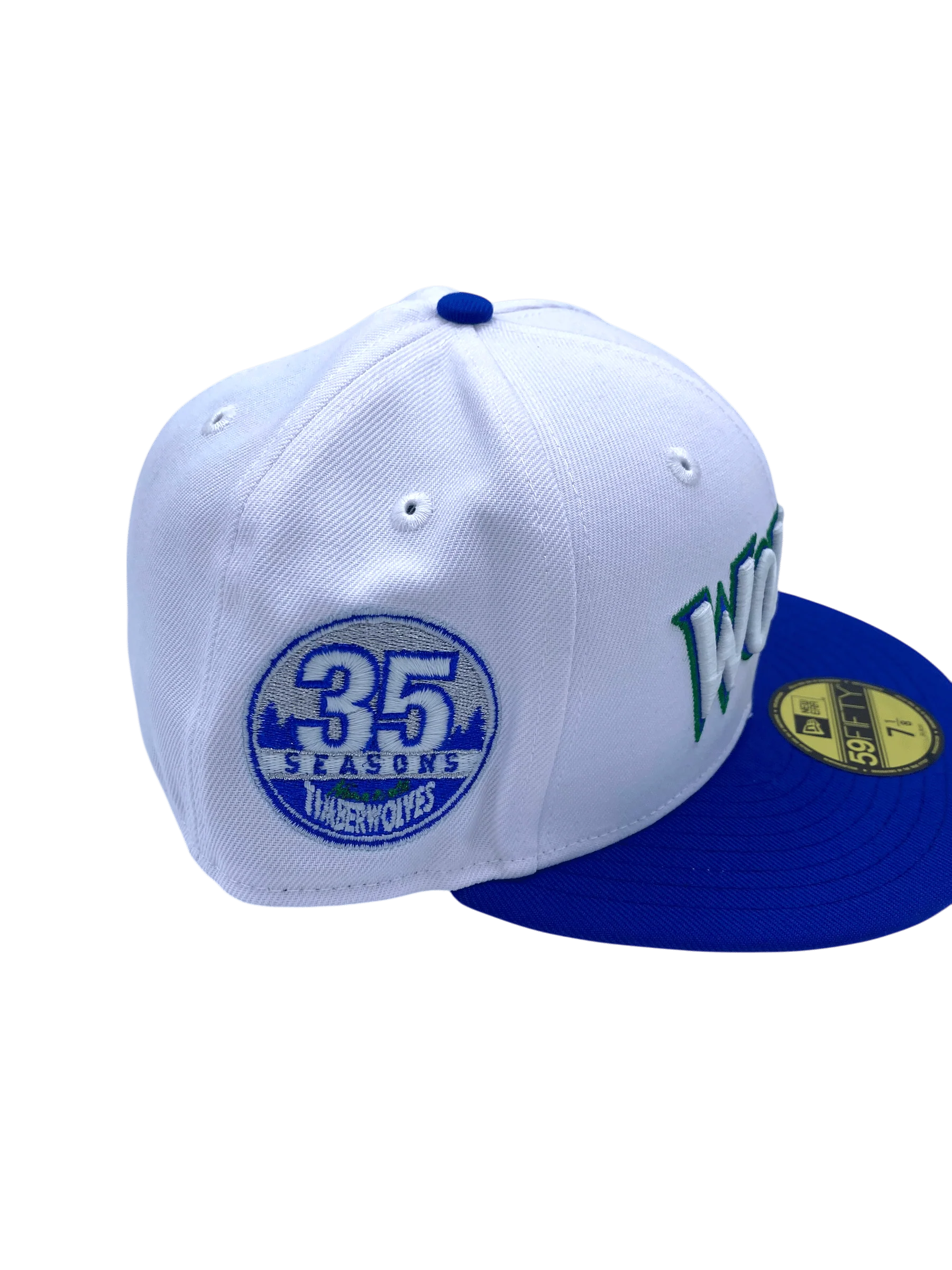 Minnesota Timberwolves New Era White Throwback Custom Side Patch 59FIFTY Fitted Hat - Men's - Image 2