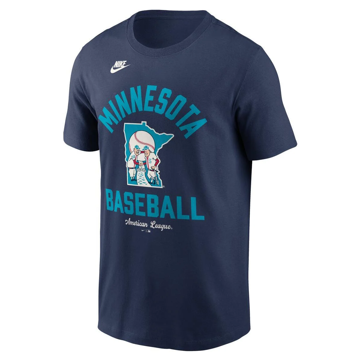 Minnesota Twins Navy Nike MLB Cotton 1965 Cooperstown Name & Logo Short Sleeve T-Shirt - Men's