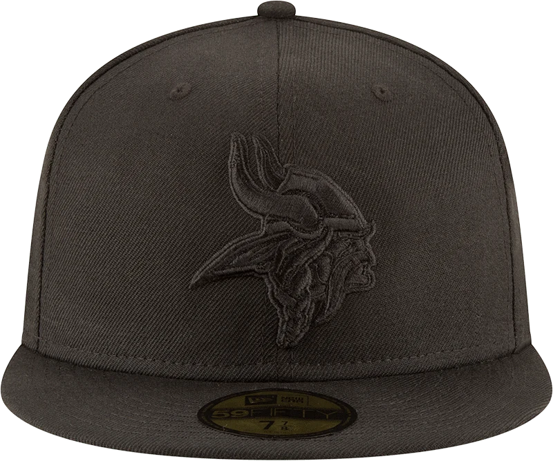 Minnesota Vikings New Era Black on Black Collection 59FIFTY Fitted Hat - Image 3