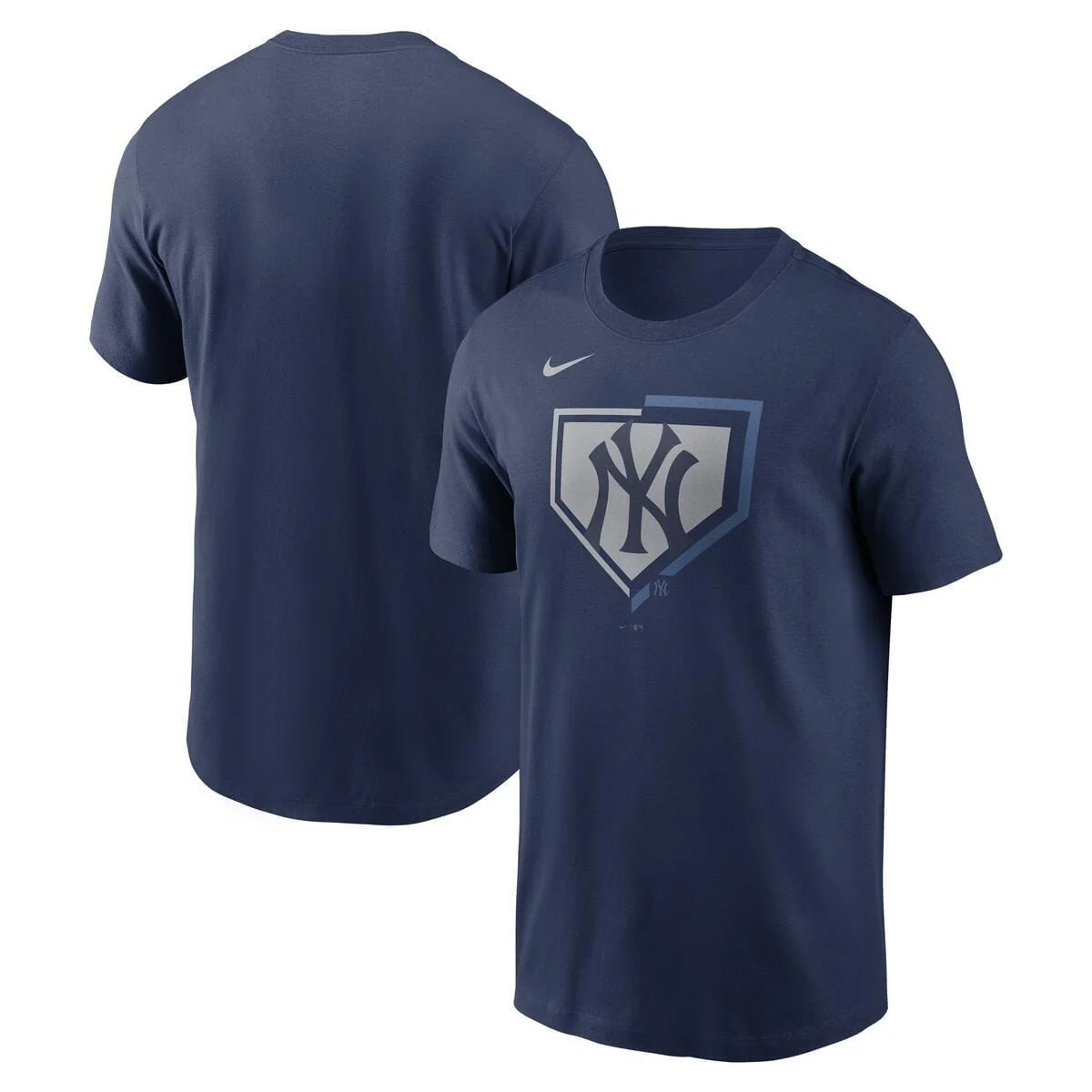 New York Yankees Navy Nike MLB Cotton Icon Home Plate Logo Short Sleeve T-Shirt - Men's - Image 3