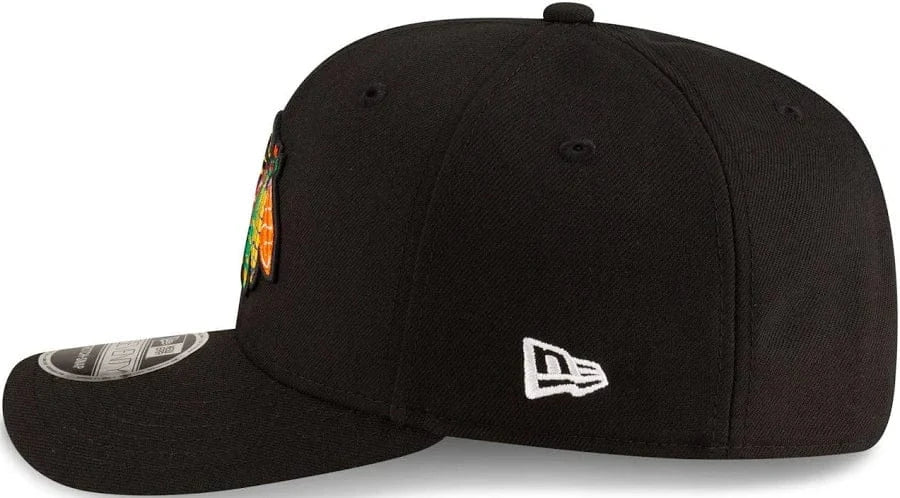 Adult Chicago Blackhawks New Era Black Basic 9SEVENTY Stretch-Snapback Hat - Men's - Image 2