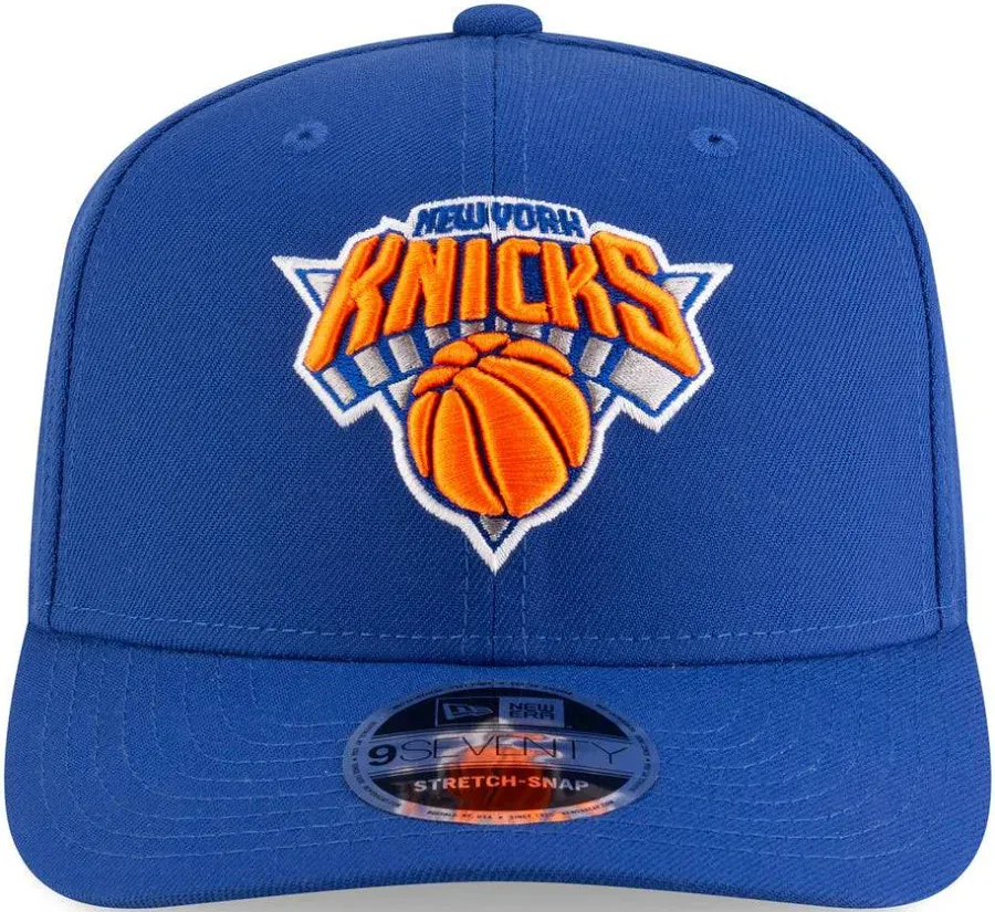 Adult New York Knicks New Era Blue Basic 9SEVENTY Stretch-Snapback Hat - Men's - Image 2