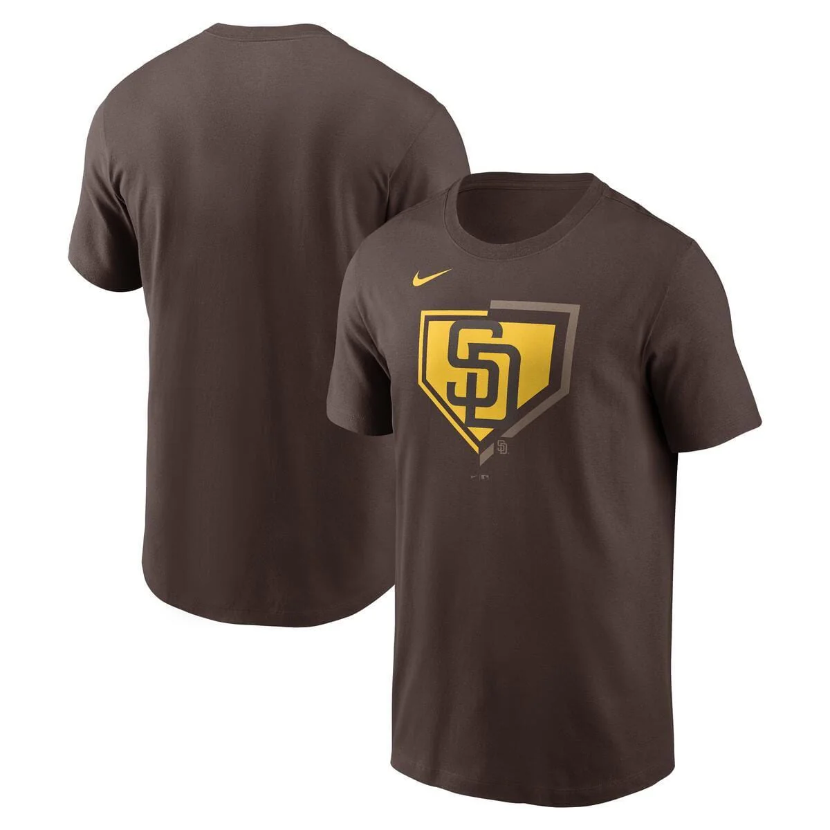 San Diego Padres Brown Nike MLB Cotton Icon Home Plate Logo Short Sleeve T-Shirt - Men's - Image 2