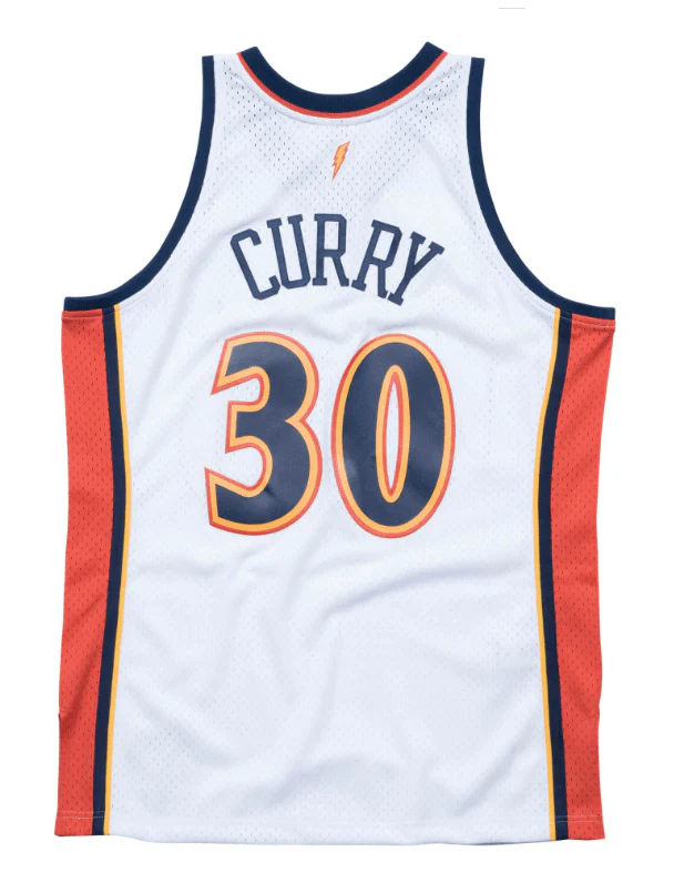 Adult Stephen Curry Golden State Warriors Jersey Mitchell & Ness White Men's Throwback Swingman - Men's - Image 3