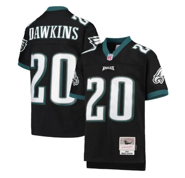 Youth Brian Dawkins Philadelphia Eagles Mitchell & Ness Black Throwback Jersey - Unisex